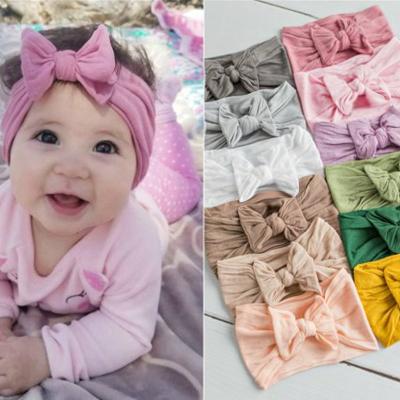 China Soft Baby Girl Hair Accessories Soft and Cute Princess Hairband Bow Jewelry Comfortable Nylon Headband Children for sale