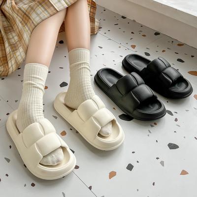 China Fashion trend sandals and slippers summer Eva ladies step on thick feeling shit bottom to increase non-slip household bathroom indoor bath for sale