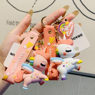 China Metal Key Chain Creative Cute Epoxy Soft PVC Hanging Ma Xiaochi Unicorn Couples Claw Machine Wholesale Authorized Gift for sale