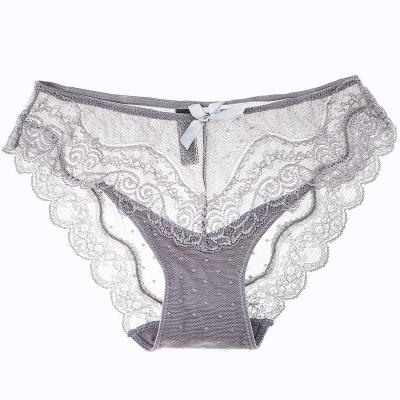 China Factory Supply Fashion Antibacterial Sexy Lace Underwear Briefs Women Breathable Panties for sale