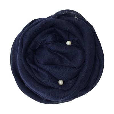 China Hot Sale 38 Color Chiffon Studs Cotton Solid Color Monochrome Crumpled Muslim Headscarf for sale