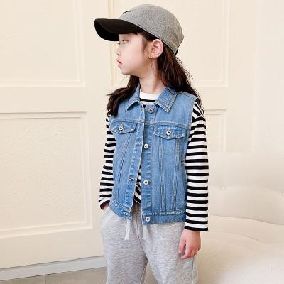 China Casual Bomber Jacket Denim Waistcoat Boys Kids Kids Tops Jackets for sale