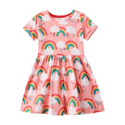 China Good Quality Lovely Routine Summer Kids Girl Washable Hot Selling Soft Casual Dress for sale