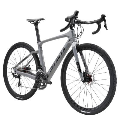 China New Carbon Fiber SAVA Gravel Road Bike 700x40C Carbon Fiber Bike With 40C Tires 18 Speed ​​Road Bike for sale