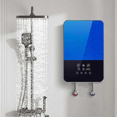 China Blue Tankless Induction Water Heater 220 Volt Wall Mounted Touch Control zu verkaufen