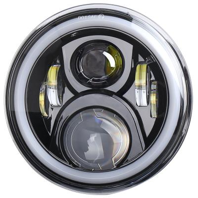 China Super Popular Diecast 7 Inch Round Aluminum Housing Led Headlight RGB 50W Wireless Control For Jeep Fit For Wrangler Headlamp for sale