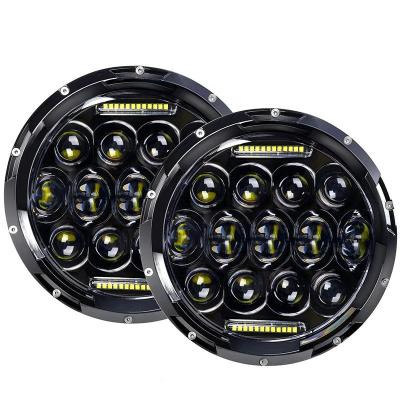 China 7 Inch Round LED Headlight For Wrangler TJ LJ JK (1997-2018) 75W With DRL For Harley Motorcycle Offroad Cool White Color 12V Universal for sale