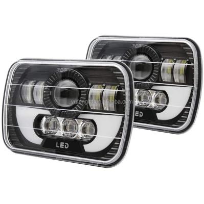 China High quality car/motorcycle/usv/jeep 7x6 etc... led headlight 5x7 wholesale price 65W cree drl black WHITE and RGB LED fog light for truck agricultural vehicles for sale