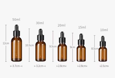 China Personal care wholesale 10ml 15ml 20ml 30ml 50ml essential oil bottle personal amber glass essence in stock for sale