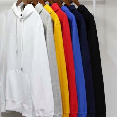 China 2021 Anti-wrinkle Mens Autumn Winter Hooded Street Long Sleeve Solid Color Tops White Men Loose Hooded Casual Hoodies for sale