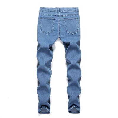 China Autumn Streetwear Men Simple Solid Viable Stretch Skinny Jeans Pants Small Tapered Fashion Male Cotton Foot Jogger Slim Denim Pants for sale