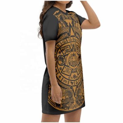 China Anti-wrinkle New Arrive Spring Autumn Women Clothing Ancient Inca Mayan Dress Plus Size Women's Dresses for sale