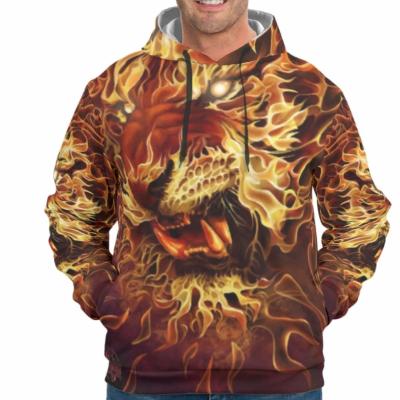 China Breathable Custom Design Sublimation High Quality Tiger Lion Animal Men's Hoodies Full Zip Hoodie for sale