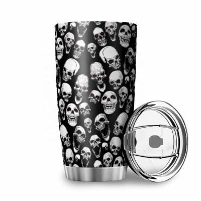 China Viable Wholesale Customized Stores Style Simple Stack White Cute Skulls Car Mug Ceramic Mugs New 2021 for sale