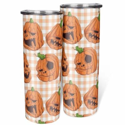 China Viable Wholesale Customized Cute White Shops Style Halloween Pumpkin Car Mug Single Blank For Sublimation for sale