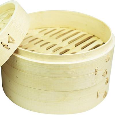 China 8 Inch Steam Box 100% Natural Bamboo Stocked Natural Bamboo Individually Perfect for Vegetable Steaming Rice for sale