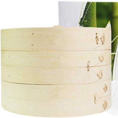 China Natural Bamboo Steamer Stocked For Fresh Vegetable Dumplings Fish Rice Cooking Style For Healthy Convenient for sale