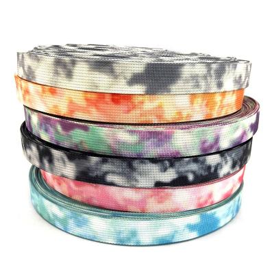 China High Tenacity Factory Selling Camouflage Heat Transfer Webbing Pet Print Nylon Gradient Yarn-Dyed Ribbon Apparel Shoes And Hats Webbing for sale