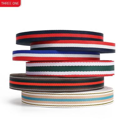 China Viable factory direct polyester webbing stripe backpack shoulder strap clothing accessories polyester ribbon jacquard webbing for sale