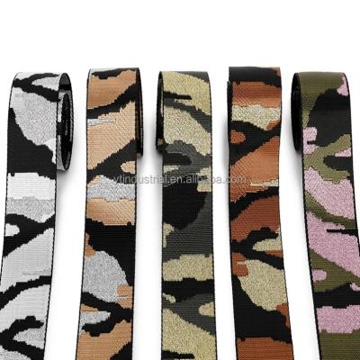 China High Tenacity Faux Armor Belt Suitcase Bag Camouflage Garment Nylon Jacquard Woven Belt Hot Selling Shoulder Strap for sale