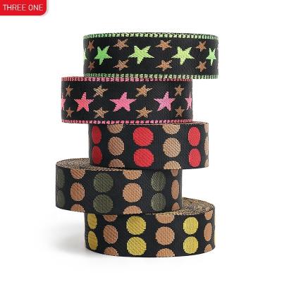 China 50mm wide bag shoulder belt webbing jacquard webbing dress belt nylonwebbing ribbon new elastic national wind for sale