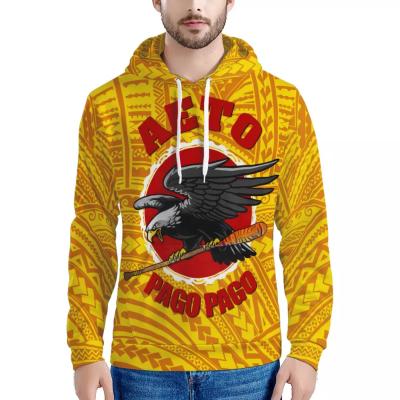 China Fashion Design Polynesian Samoa Hoodie Aeto Pago Pago Print Men Hoodie Pullover Streetwear Windproof Kahuku Breathable Custom Tribal Pocket for sale