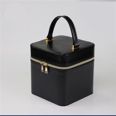 China High Quality Cosmetic Packaging Beauty Case Black Box Zippered Case for sale