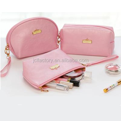 China High Quality Pink Zipper Clutch Organizer Makeup Purse Style PU Color Cosmetic Bag for sale