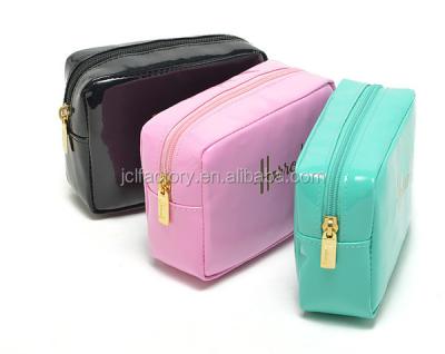 China 2017 High Quality Bright Shiny Cosmetic Bag Bulk PU Color Cosmetic Bags for sale