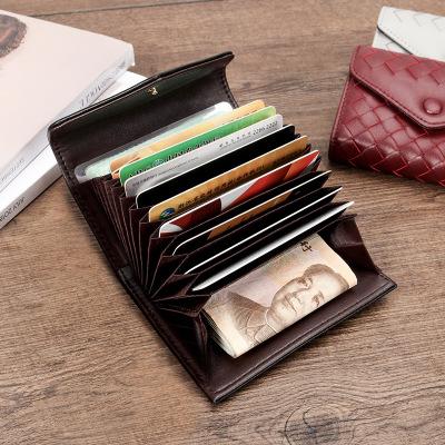 China Leather Braided Sheepskin Fashion New Unisex Braided Leather Sheepskin Credit Card Case Holder Business Name Card Holders for sale