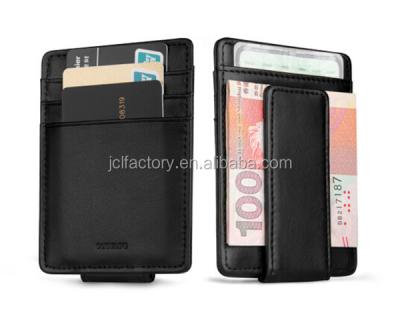 China RFID Blocking Protects Amazon Popular Leather Men's Metal Money Clip Wallet Belt Clip Wallet for Men for sale