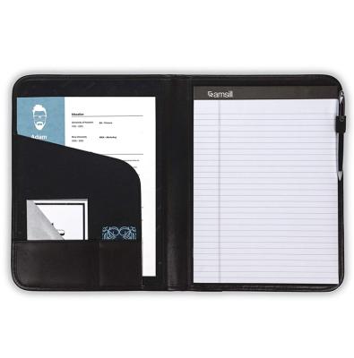 China File Holder Office Supply Documents Storage Logo Embossed Leather A4 Document Folder Bag, 8.5 x 11 Notepad, Black for sale