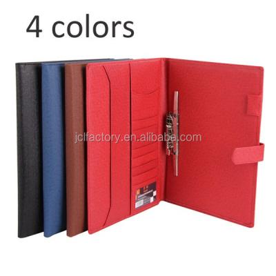 China Leather Folder Holder Business Style A4 Zipper Car Laptop Document Folder Organizer with Paper Pads for sale