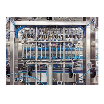 China Linear Type 4 Valves Liquid Detergent Filling Machine Production Line Beverage Filling Machine for sale