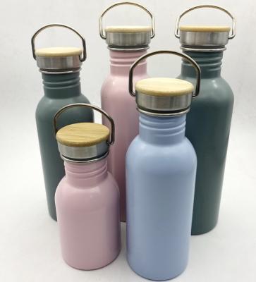 China Sustainable 380ml/550ml/650ml/800ml/1000ml Stainless Steel Single Wall Water Bottle for sale