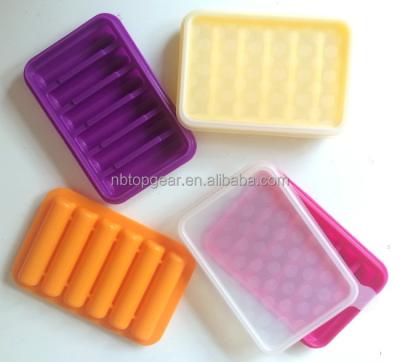 China Sustainable Silicone Cylinder Ice Cube Tray With Freezer Lid / Ice Tray for sale