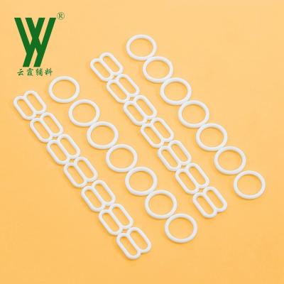 China Adjust Bust Underwear Accessories Bra Ring Slider And Hook Bra Adjustment Plastic Buckle To Bikini Swimwear for sale