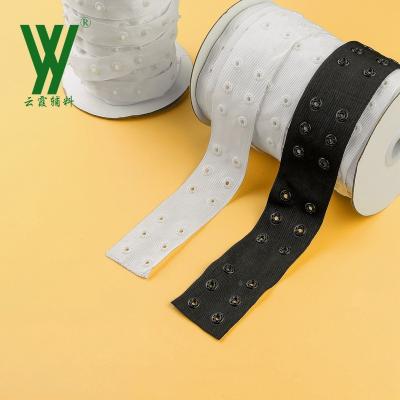 China Factory Direct Selling Elastic Black And White Press Plastic Snap Button Band With Daily Necessities for sale