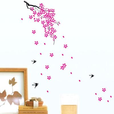 China Eco-friendly swallow flight vine bedroom wall sticker can remove the living room TV background wall home decoration sticker for sale