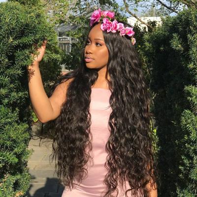 China Jerry Curl 30 Inch Brazilian Virgin Hair 100 Percent HD Water Wave Lace Front Peruvian Wig Water Wave Hair Deep Curly Wig for sale