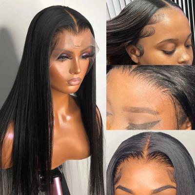 China Straight Straight Wave Full Cuticle Aligned Unprocessed Indian 13*4 Lace Frontal Human Hair Wigs 100% Wig for sale