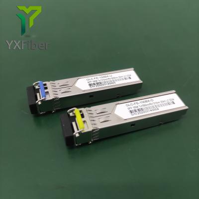 China WDM 20km FTTX 1310nm/1550nm LC 155M SFP BIDI SFP Transceiver 100Mbps for sale