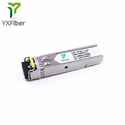 China FTTX 155M Duplex 120km 1550nm LC Connector Fiber Optic SFP Module for sale