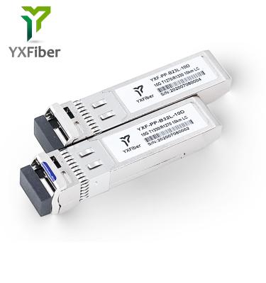 China FTTX 10G SFP+ BIDI 10km WDM 1270nm/1330nm LC connector optical transceiver SFP module price for sale