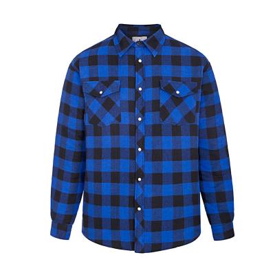 China Polyester Padding Shirts 100% Cotton Men's Plaid Shirt Casual Workwear Padding Uniforms for sale