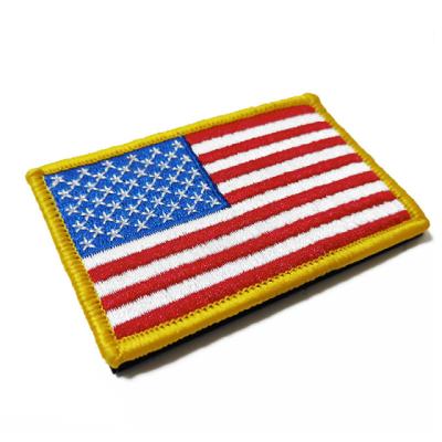 China American Flag Embroidery Patch 8*5cm Handmade Crochet And Loop Backing USA Patch for sale