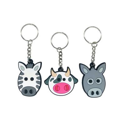 China Eco-Friendly Custom Cute Cartoons 2D Key Rings Soft PVC 3D Rubber Key Chain for sale