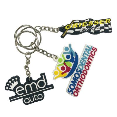 China Eco Friendly Cartoon PVC Custom Letter Logo Rubber Key Chain for sale