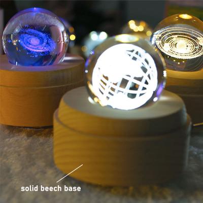 China Modern Portable Custom Wooden Melody Song Crystal Ball Illumination Music Boxes for sale