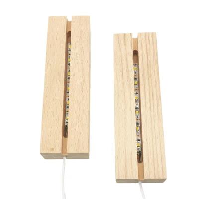 China Creative Europe Led Base DIY Lamp Solid Wood Rectangular Lighting Wood Base, Both Ends Are Connected for sale